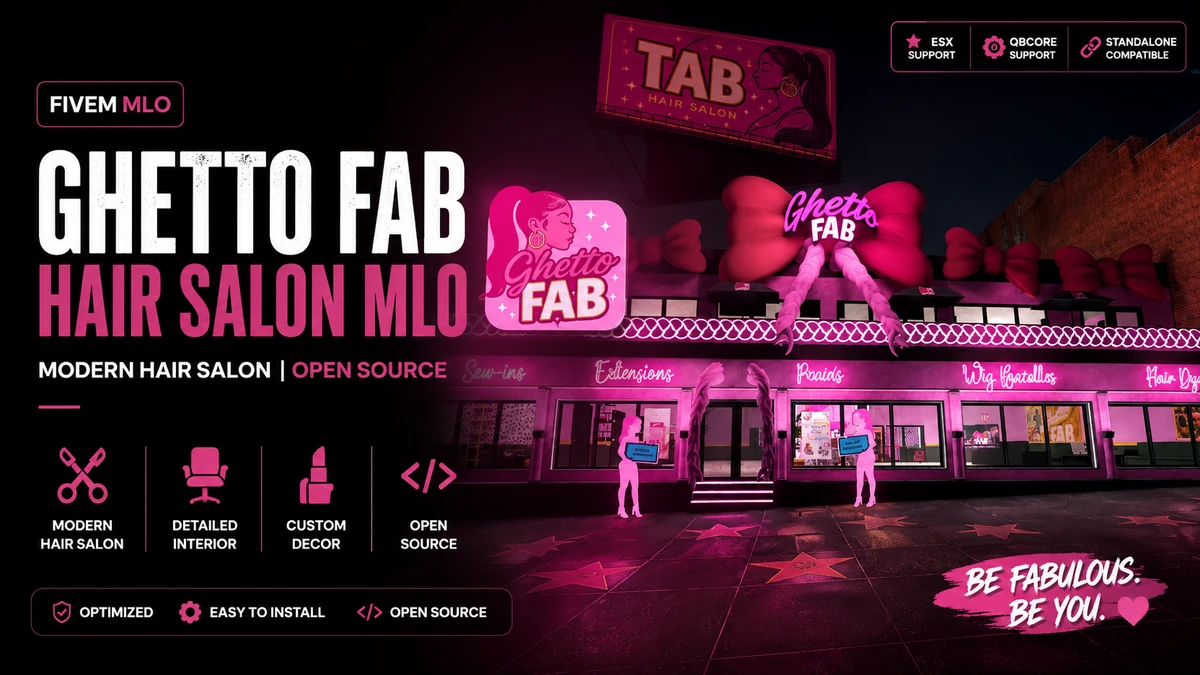 GHETTO FAB Hair Salon MLO FiveM | Modern Hair Salon | Open Source